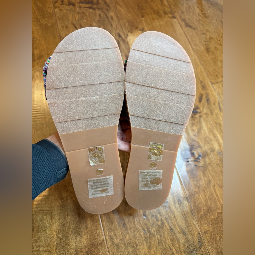 Free People x Jeffrey Campbell Regalo Bow Slides NIB 9 Boho Stripe Sandals 🌈 - Picture 7 of 10